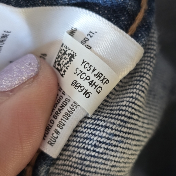 American Eagle Flare Overalls Adjustable Zipper Front Raw Hem Jeans, sz 14 Short - Picture 8 of 12